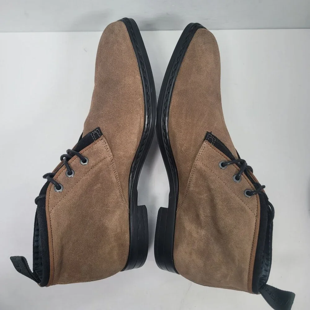Karl Lagerfeld Men's Brown Leather Lace-Up Ankle Boots US Size 13 EU 46